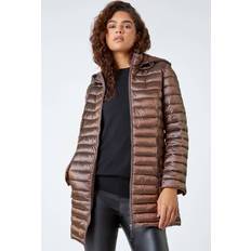 Brown - Down Coats & Padded Coats Roman Longline Hooded Padded Coat Dark Brown