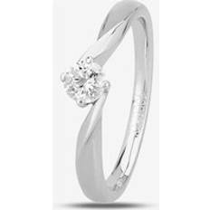 Platinum Rings 1888 Collection Platinum 0.25ct Diamond Twisted Solitaire Ring RI-1027.25CT PLUS E/SI2/0.27ct Silver