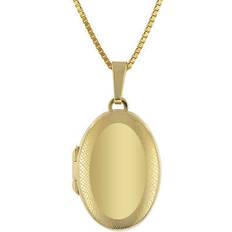 Trendor schmuck medaillon-anhänger gold 333 8k mit vergoldeter silber-kette