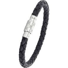 Joop! Armband Rostfritt Stål Läder Smycken För Män - Silver