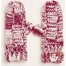 Acrylic Mittens Brakeburn Fan Knitted Mittens, Burgundy/White