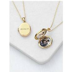 Treat Gifts Personalised Oval Photo Locket in Gold