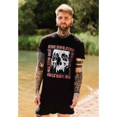 ROCK OFF Bring Me The Horizon T-shirt Metal Logo Skull till Herrer sort