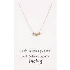 Multicoloured Necklaces Sentiments Luck is Everywhere Multi-Tone Horseshoe Charm Necklace 18797 Three Colour