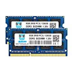 Motoeagle motoeagle DDR3L-1600 SODIMM 16GB Kit 2x8GB PC3L-12800S 8GB 2Rx8 PC3 12800S DDR3 1600MHz RAM 1.35V/1.5V CL11 204-Pin Non-ECC Unbuffered Laptop Memory