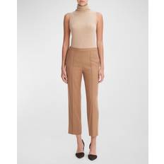 Brown - Suit Trousers Vince Mid-Rise Wool-Blend Easy Pant