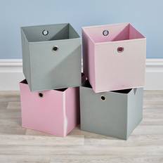 Home Source Folding 2 Pink 2 Utility Cube Storage Box 2pcs