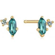 Turquoise Jewellery Ania Haie Gold Teal Sparkle Emblem Stud Earrings