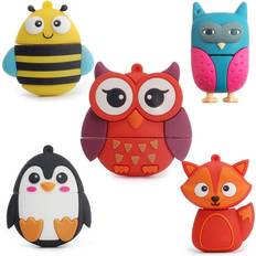 Memory Cards & USB Flash Drives Leizhan LEIZHAN 16GB USB Flash Drive 2.0 Silicone Cute Little Animals Novelty Memory Stick Children Gift External Pendrives Fox Bee Owl