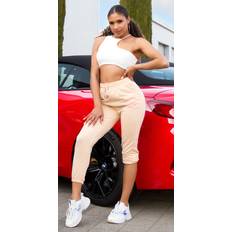 Fashion Uni sport jogging hose high waist-style Beige