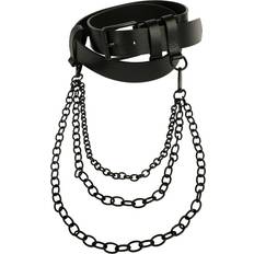 Leather Imitation - Men Accessories Urban Classics Belt with chain Belt black