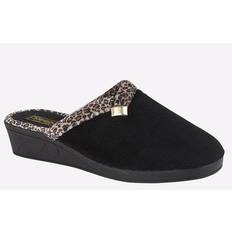Velour Shoes Sleepers Jackie Mule Womens Black