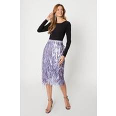 Florals - Purple Skirts Coast Fringe Sequin Midi Skirt Purple