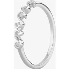 Pure Brilliance 9ct White Gold 0.05ct Diamond S-Link Ring THR23106-05Ch Silver