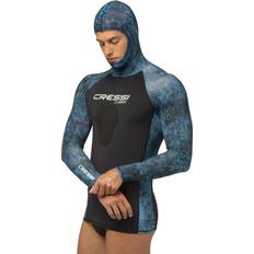 Hood Wetsuit Parts Cressi Cobia Long Sleeve Rash Guard Blue Camo-Medium