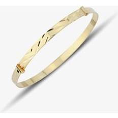 Children Bracelets 9ct Childs Expandable Plain Gold Bangle BN385