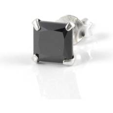 Square Earring - Silver/Black