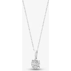 White Gold - Women Charms & Pendants T.H.Baker 9ct White Gold 0.25ct Diamond Cluster Pendant THP2701-25 Silver