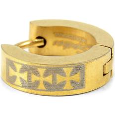 Sentio Guldfarvet Kirurgisk Stål Spiked Triple Kors Hoop Ørering