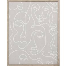 Natural Framed Art Neutral Neutral Figurative Lines Framed Art