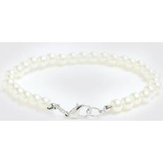 Herr - Vit Armband boohooMAN Mens Pearl Bracelet White