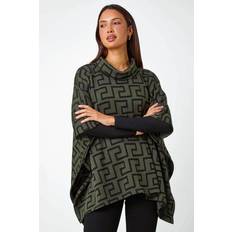 Mujer - Verde Capas y Ponchos Roman One Geometric Stretch Poncho Khaki