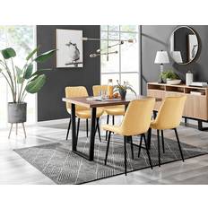 Yellow Dining Sets Box Kylo Brown Wood Dining Set