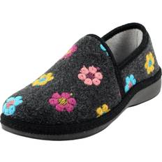 Lunar Sepal Felt Slippers Black