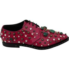 Dolce & Gabbana Pink Low Shoes Dolce & Gabbana Pink Leather Crystals Dress Broque Shoes EU41/US10.5