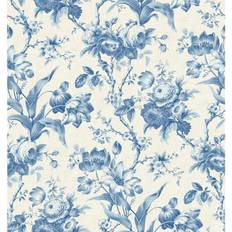 French Country Floral Blue Wallpaper FC61202