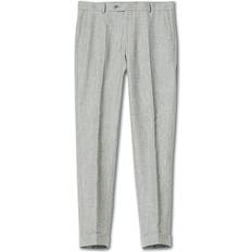 Oscar Jacobson Kleding Oscar Jacobson Denz Turn Up Flannel Trousers - Light Grey Melang