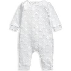 Jumpsuits Children's Clothing Mamas & Papas Cloud Jacquard Wrap Romper WHITE Newborn