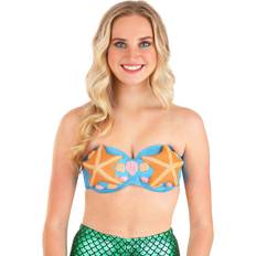 Orange Bras Fun Costumes Women's Mermaid Seashell Bra Blue/Orange/Pink