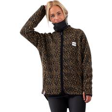 Leopard Jackor Eivy Redwood Sherpajacka för kvinnor, fleecejacka, leopard