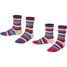 Esprit kinder multicolor stripe 2-pack socken blickdicht light denim 6660 23-26