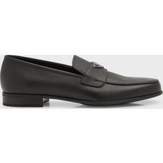 Prada Men Shoes Prada Saffiano Leather Loafers Black