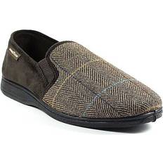 Goodyear Men's Harrison Mens Full Tweed Slippers Brown Tweed brown tweed