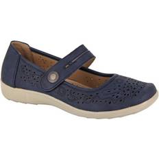 Boulevard Perforated Mary Janes Navy