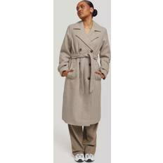 Dam - Silver Kappor & Rockar Vero Moda Fortunevega Long Trenchcoat Gaboos Silver Mink Detail: