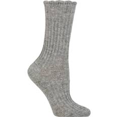 SockShop Lana Calzini SockShop Ladies Pair Charnos Rib Top Cosy Wool Grey One