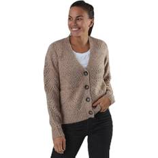 Nylon - Woman Cardigans Pieces Bibi Ls Knit Cardigan - Beige