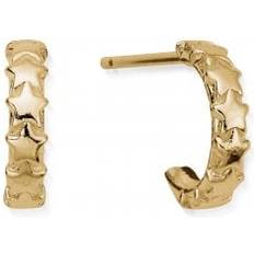 Multicoloured Earrings ChloBo Gold Tiny Multi Star Huggie Hoop Earrings GEH3321