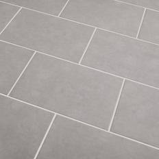 B&Q Cimenti Light Grey Matt Plain Ceramic Wall Tile, Pack Of 10, L402.4mm W251.6mm