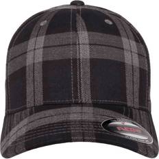 Flexfit L/XL, Black/Grey By Yupoong Tartan Plaid Cap