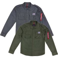 Alpha Industries Herren Hemden Alpha Industries Urban Military Shirt Langarmhemd dunkelgrau S, M, L, XL