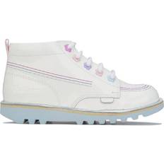 Kickers Hi Fleur Lace-Up White Patent Leather Kids Boots 1_15799 UK