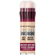 Maybelline New York täckpenna i dubbelpack, omedelbar anti-age-effekt concealer, släckare med mikroraderingsapplikator, nr 01 ljus, 2 x 6,8 ml