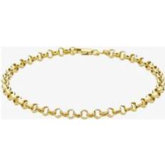 Gold - Women Bracelets T.H.Baker 9ct Yellow Gold 18cm Hollow Belcher Chain Bracelet 1.24.0141
