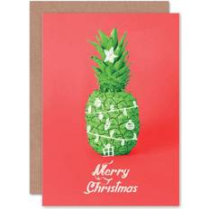 ARTERY8 Wee Blue Coo Pineapple Christmas Tree Greeting Card