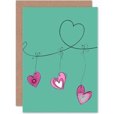 Valentines Day Cards & Invitations ARTERY8 Wee Blue Coo Love Hearts String Valentines Day Greeting Card